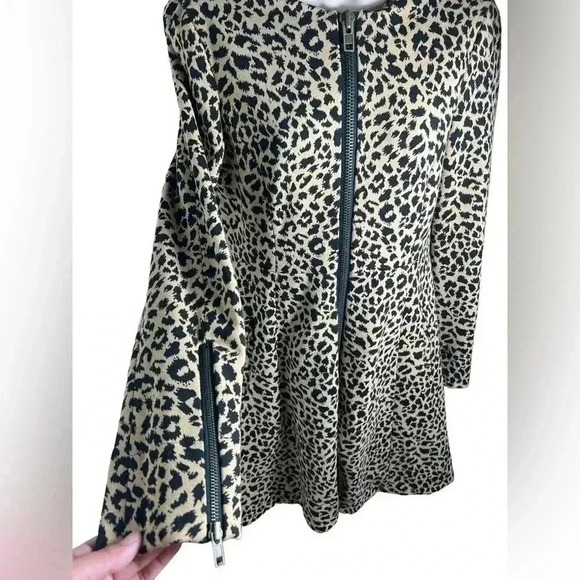 Grace Dane Lewis Leopard Print Flared Dress Coat – Size 4 - Picture 3 of 11